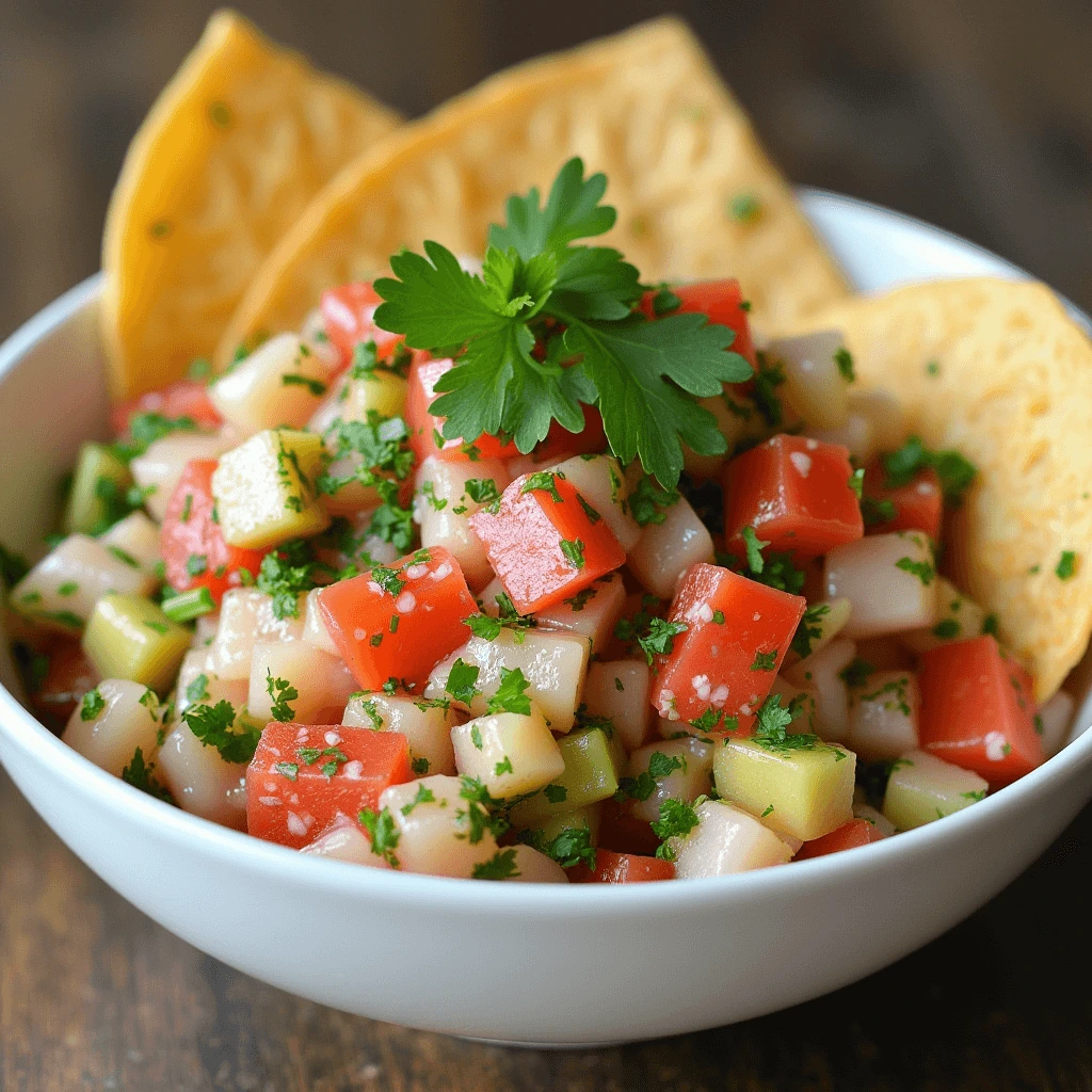 Fresh and Zesty Ceviche with Lime and Cilantro