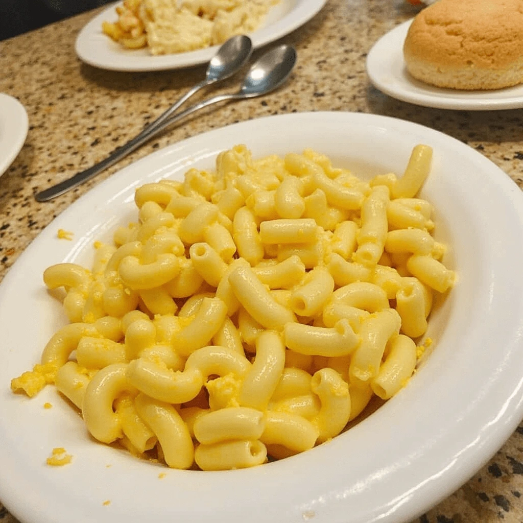 Creamy and cheesy homemade Chick-fil-A mac and cheese served in a bowl.