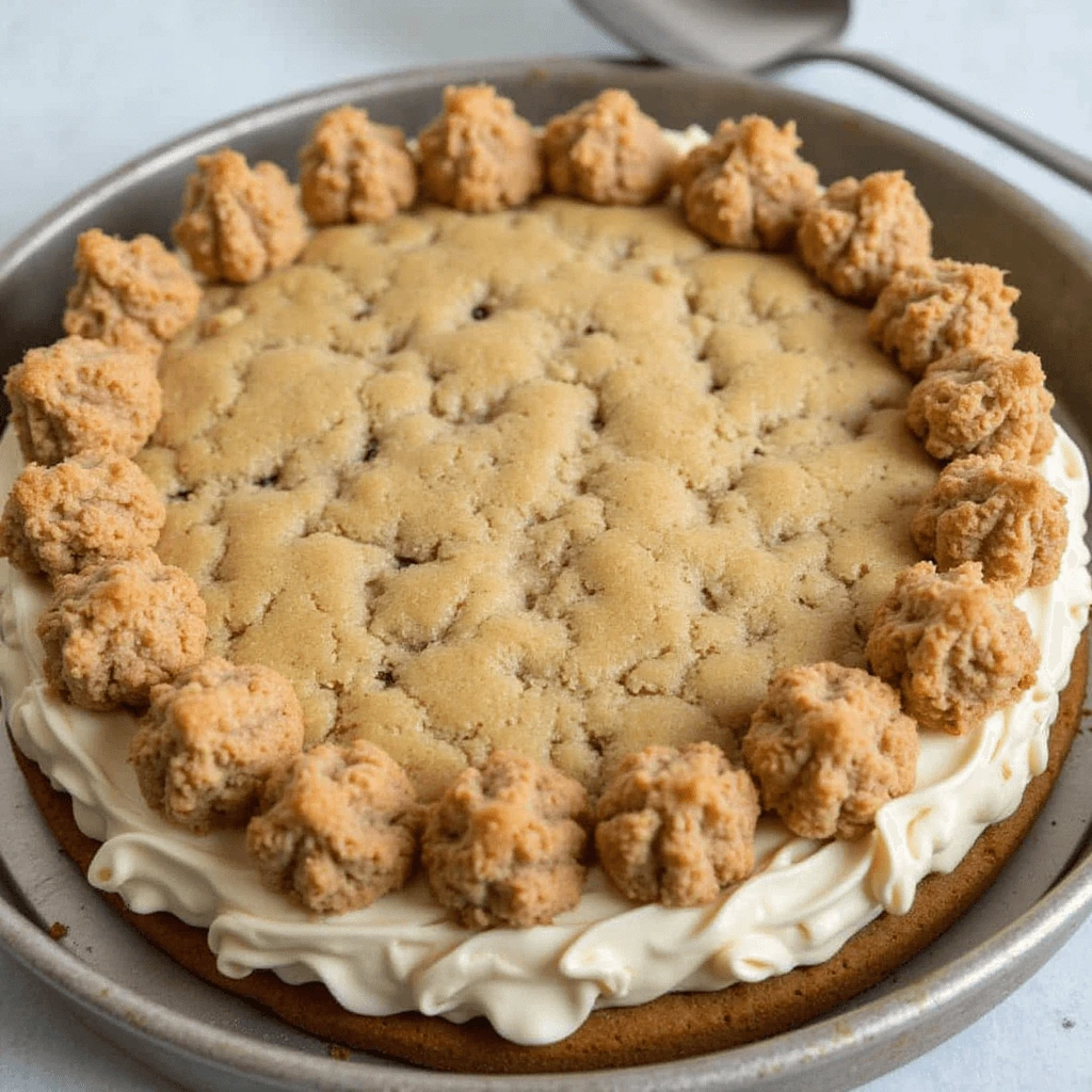 Delicious cookie cake with chocolate chips and colorful sprinkles.