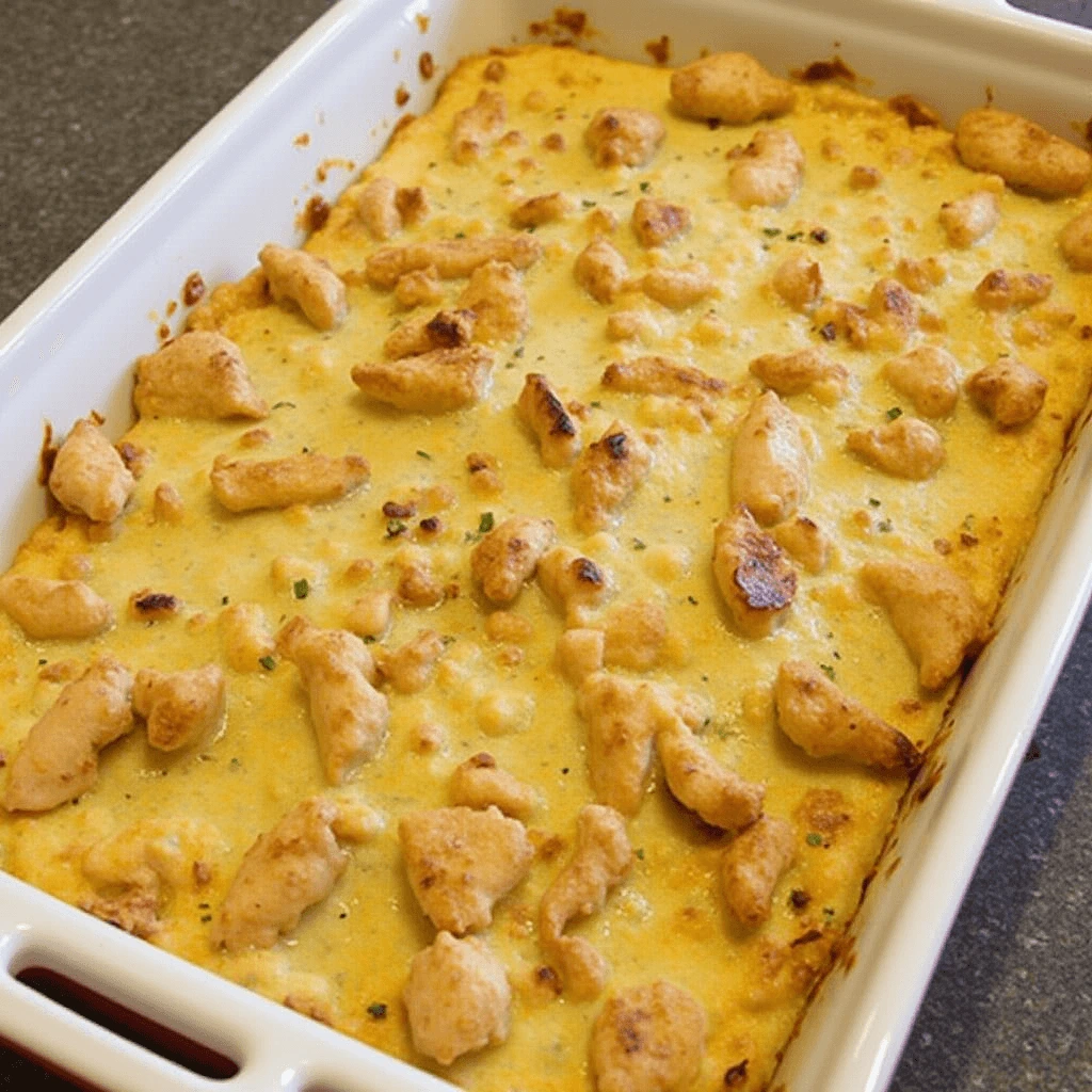 Costco chicken bake with calorie count displayed on menu board