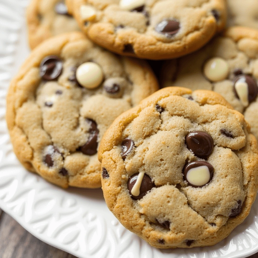 A batch of Disney-style chocolate chip cookies on a cooling rack, with a measuring scale and ingredients like flour and chocolate chips displayed alongside for precision in metric measurements.