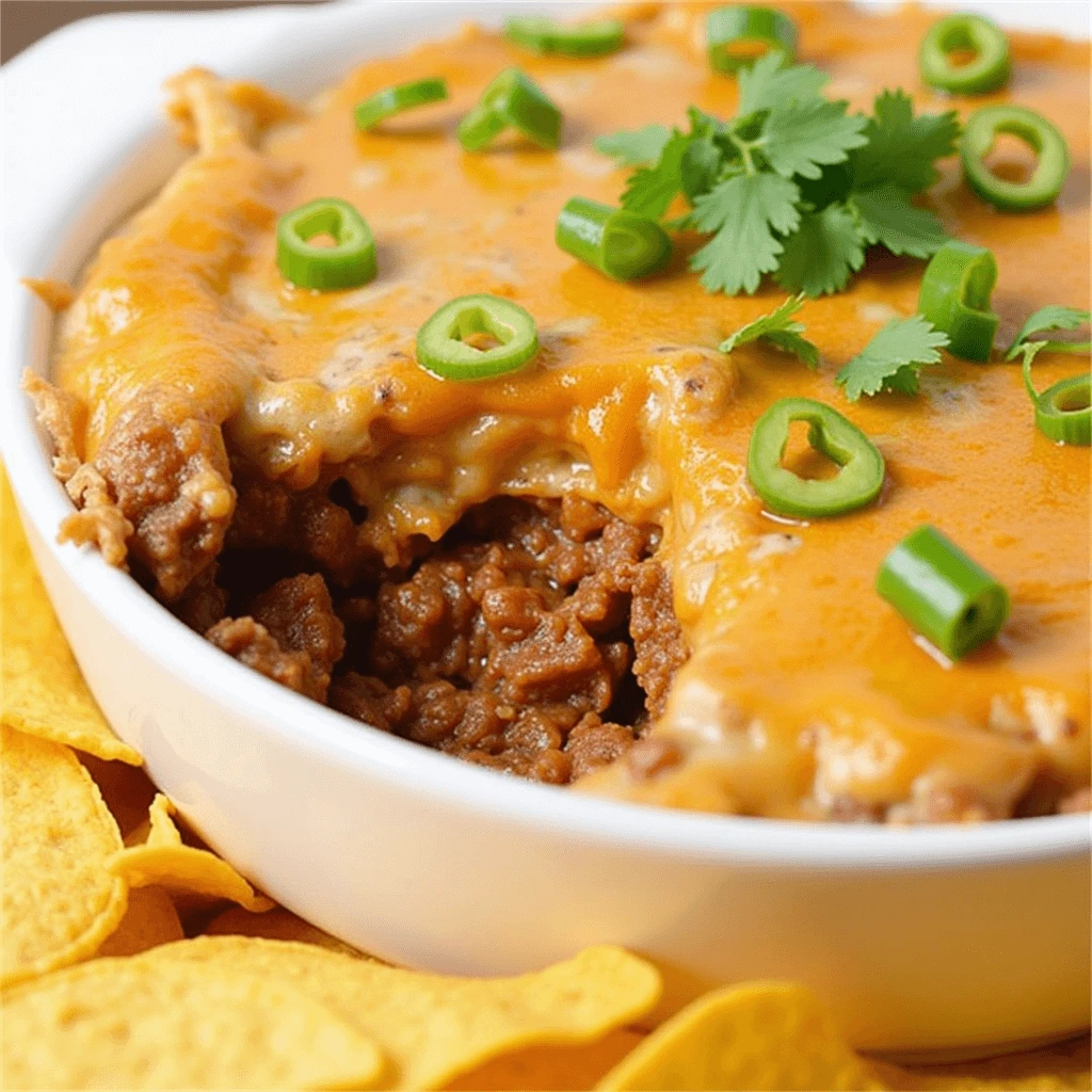 Delicious and colorful taco dip with layers of salsa, shredded cheese, guacamole, and fresh veggies served in a bowl.