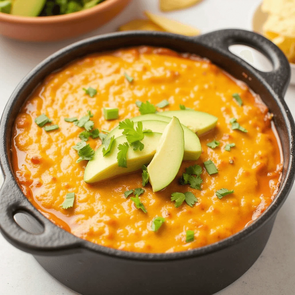 Layered taco dip served in a glass dish with refried beans, seasoned sour cream, salsa, shredded cheese, and fresh toppings like tomatoes and cilantro, surrounded by tortilla chips.