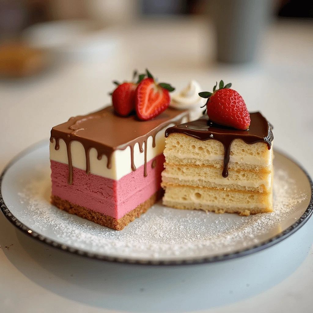 Assorted cake slices showcasing popular cake flavors like chocolate, vanilla, and red velvet.