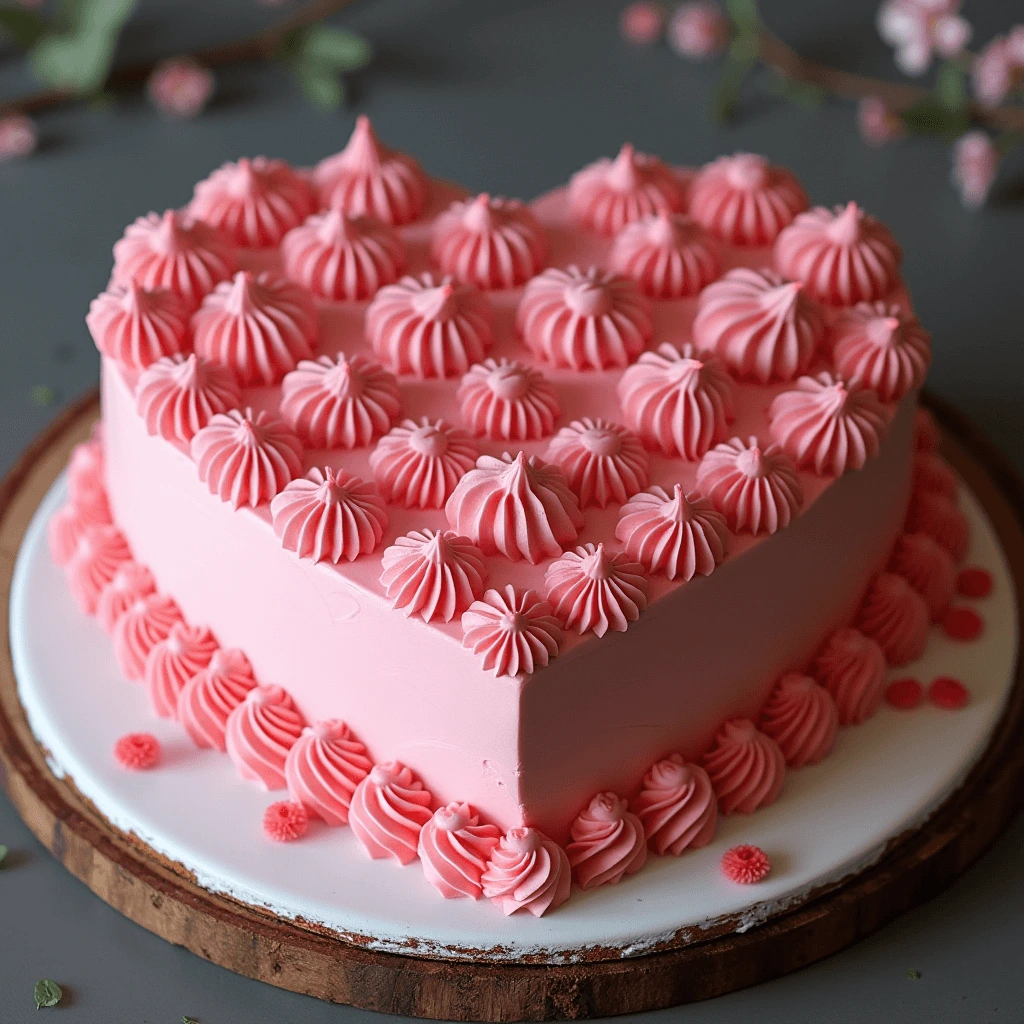 Heart-shaped chocolate cake decorated with red roses for a romantic celebration.