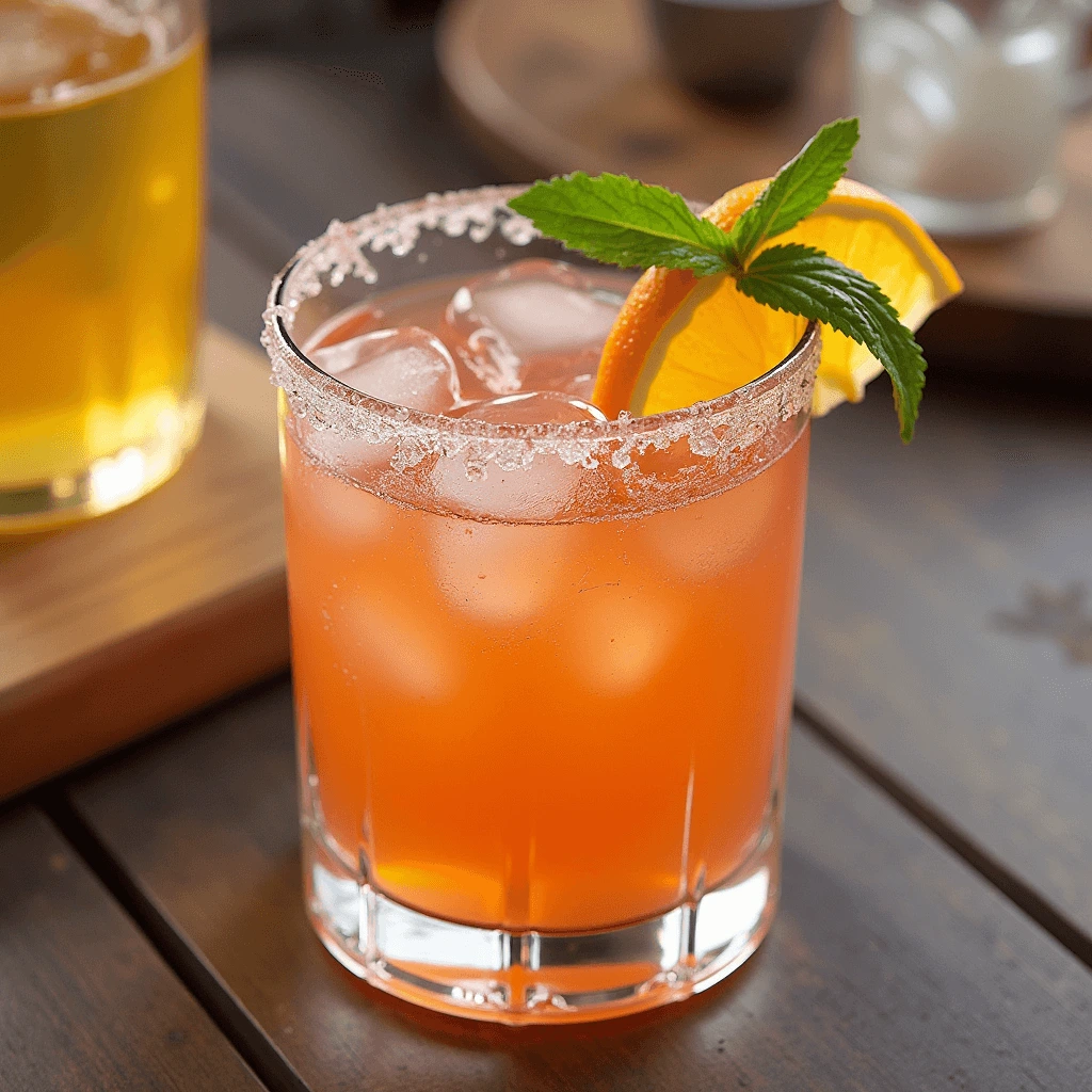 A refreshing Paloma cocktail in a tall glass with ice, garnished with a grapefruit slice and a salted rim, with fresh lime wedges on the side.